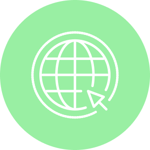 A picture showing a browser logo with a green circular background.